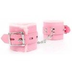 Розовые мягкие наручники на регулируемых ремешках